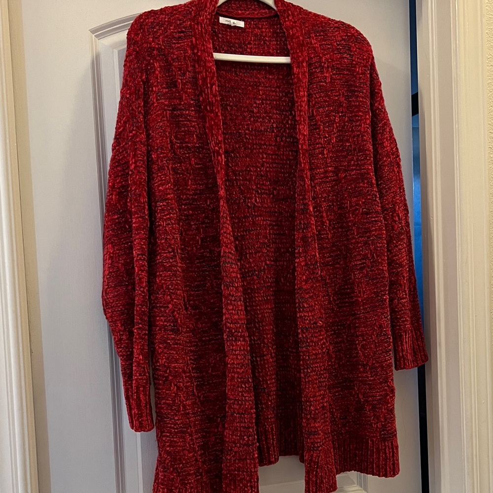Maurices Vibrant Red Open-Front Cardigan